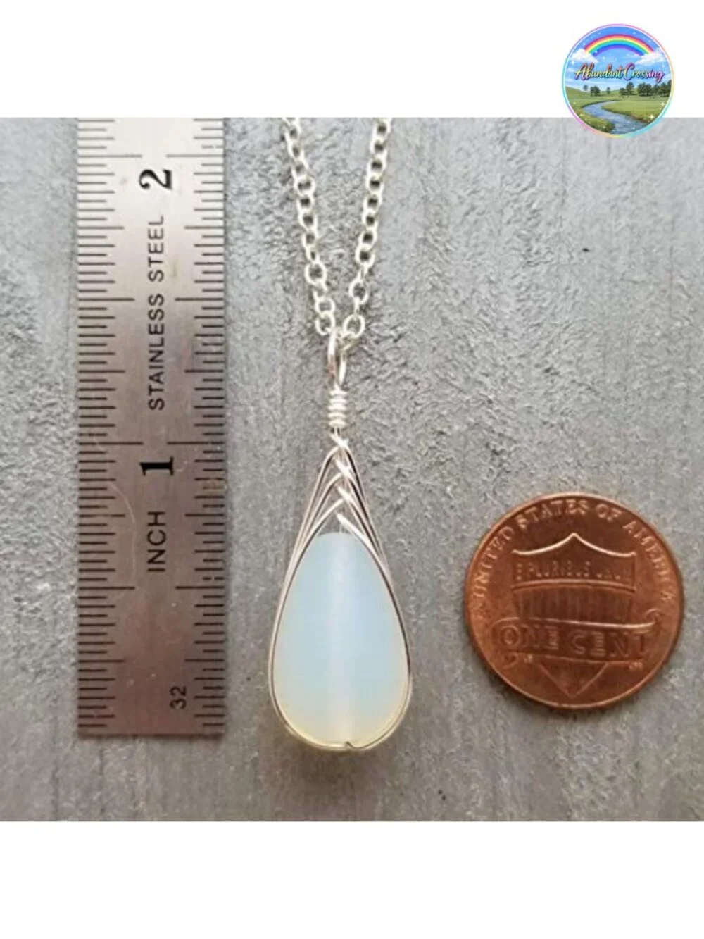Handmade Sea Glass Necklace Hawaiian Jewelry Pendant Moonstone Braided